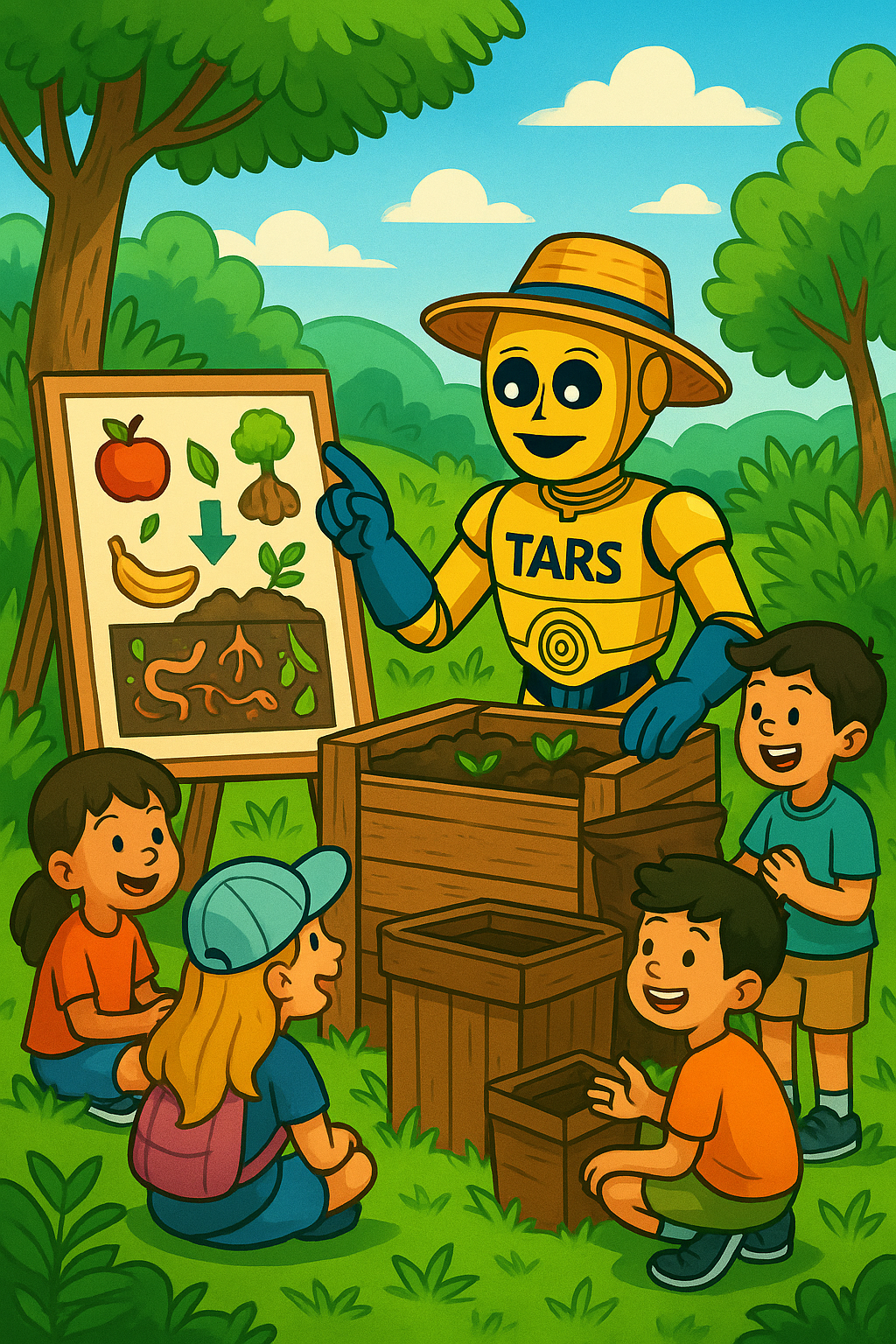 TARS anime un atelier compost avec des enfants